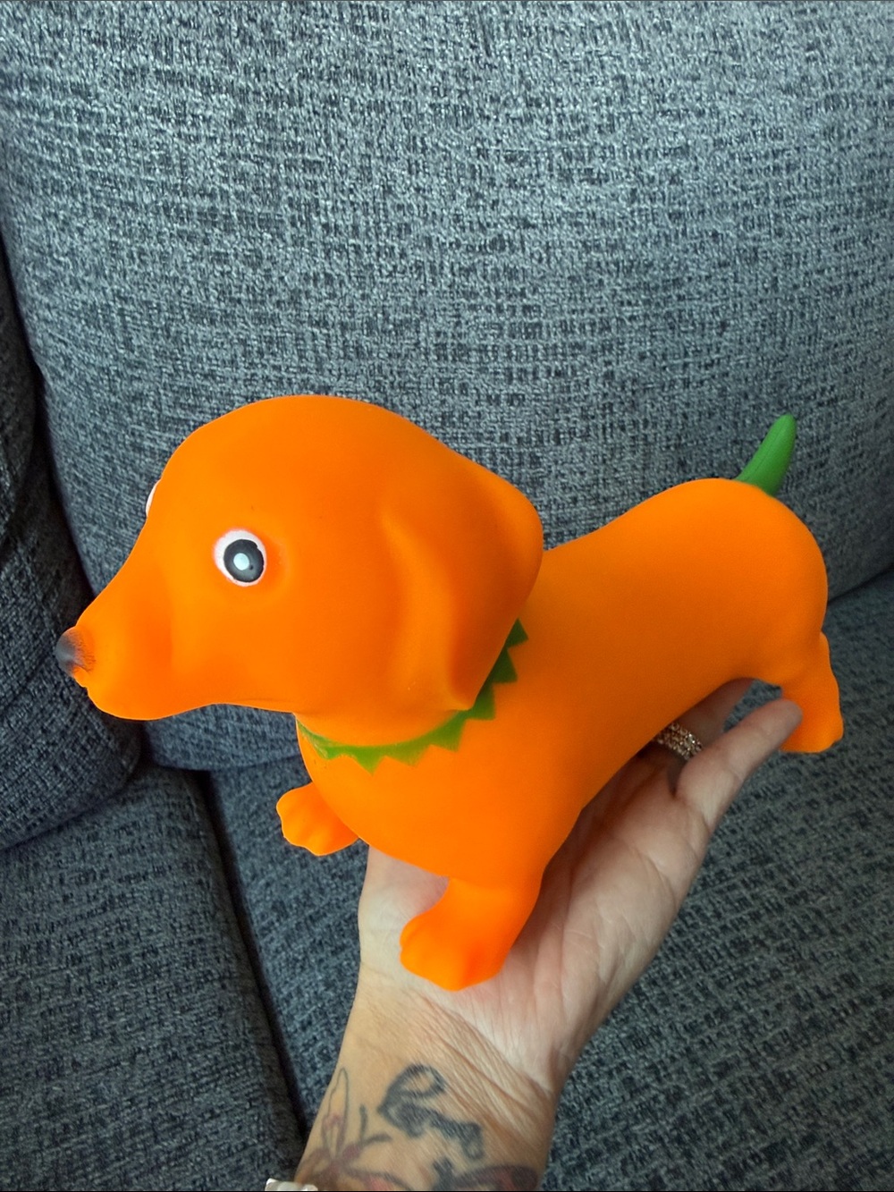 NWT Sunny Days Squeeezy Halloween Weiner Dog Pumpkin